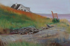 Monhegan-Bench-10x12-pastel-sold